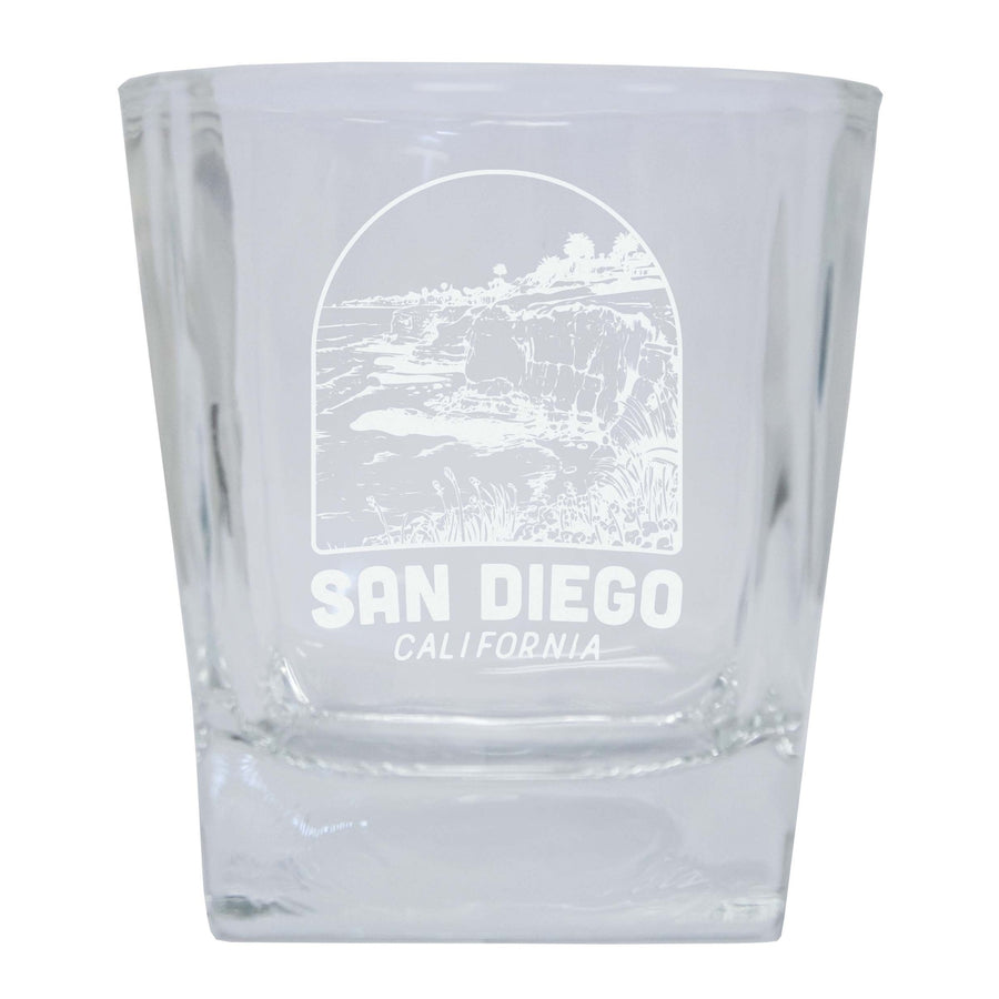 San Diego California Souvenir 10 oz Engraved Whiskey Glass Rocks Glass Image 1