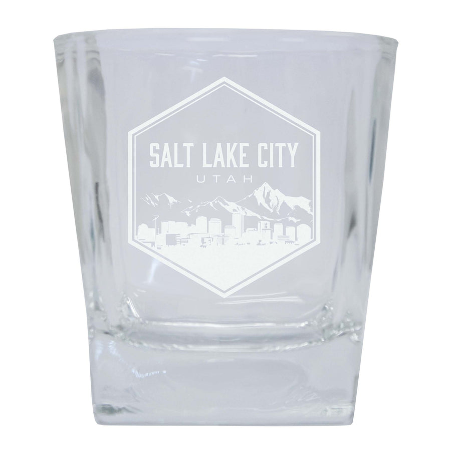 Salt Lake City Utah Souvenir 10 oz Engraved Whiskey Glass Rocks Glass Image 1