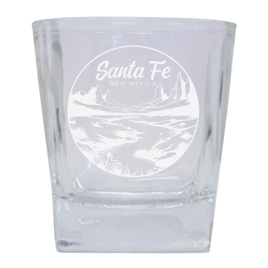 Santa Fe  Mexico Souvenir 10 oz Engraved Whiskey Glass Rocks Glass Image 1