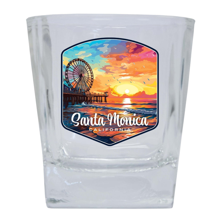Santa Monica California Design A Souvenir 10 oz Whiskey Glass Rocks Glass Image 1