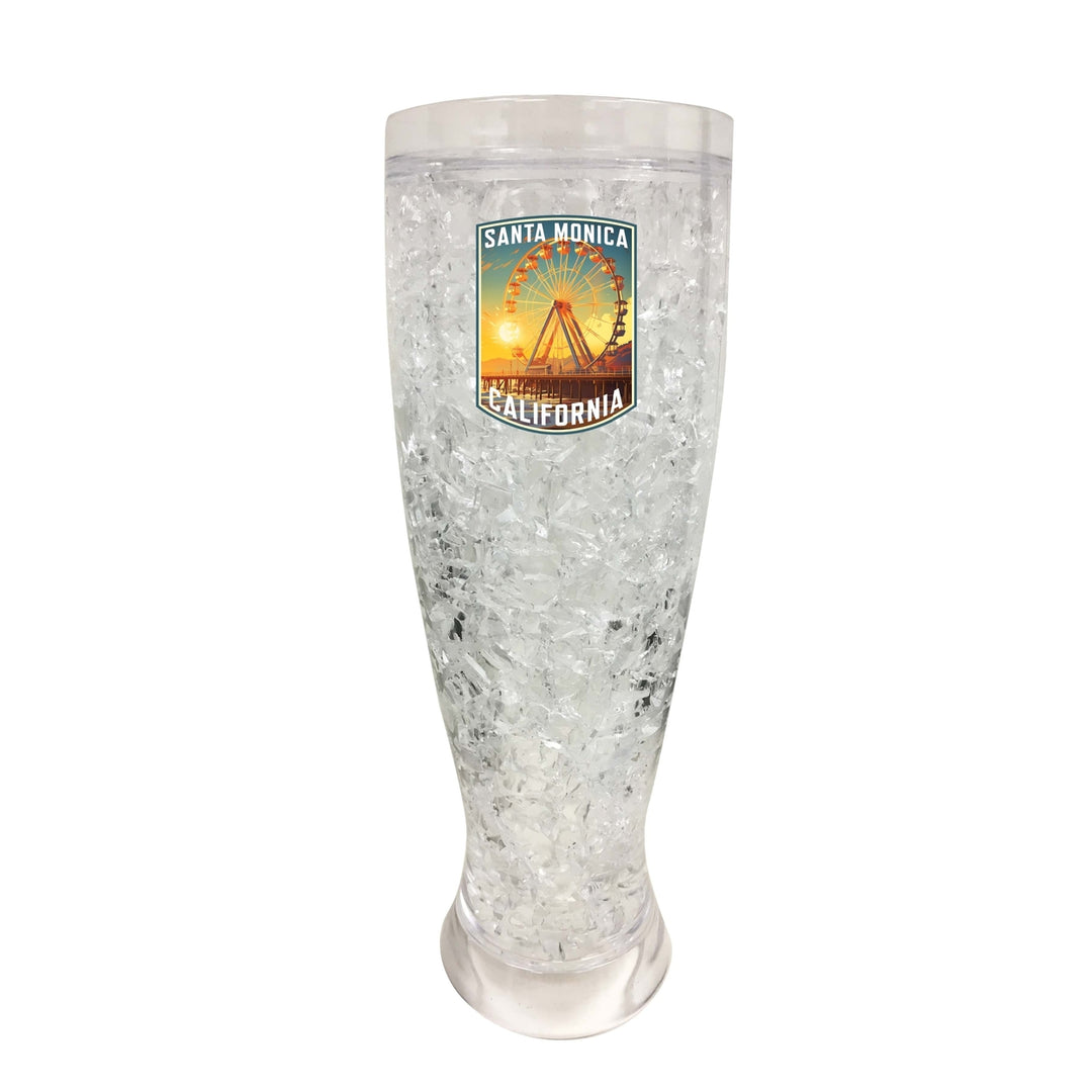 Santa Monica California Design C Souvenir 16 oz Plastic Broken Glass Frosty Mug Image 1