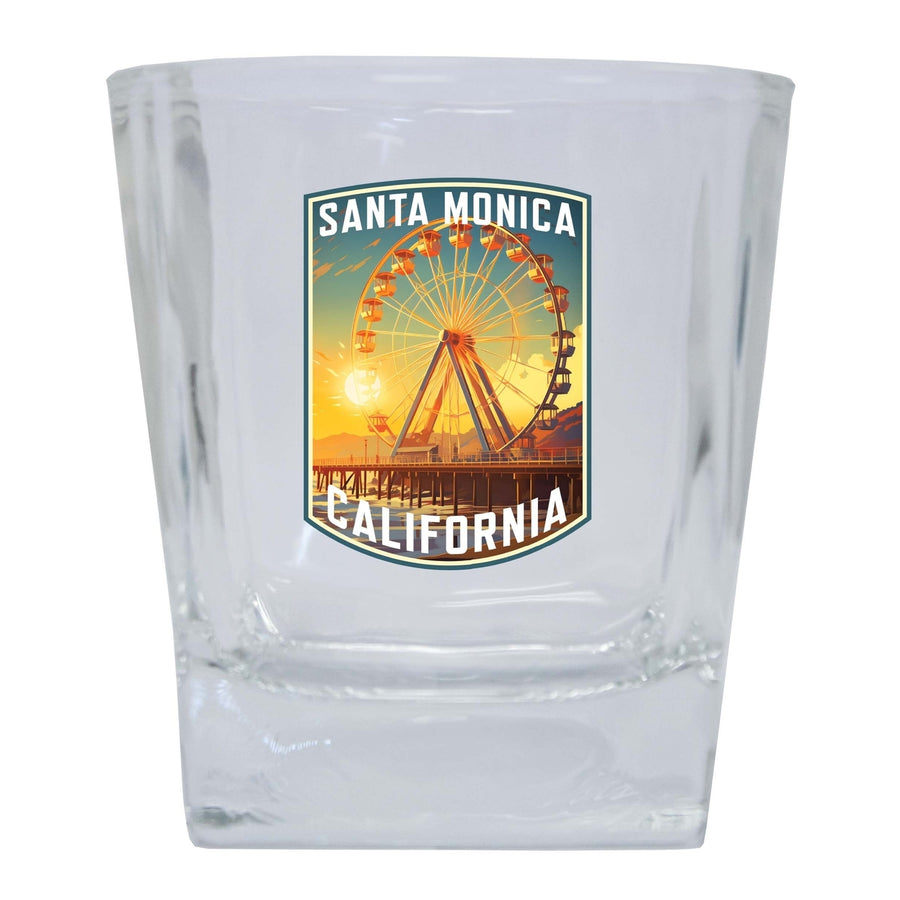 Santa Monica California Design C Souvenir 10 oz Whiskey Glass Rocks Glass Image 1
