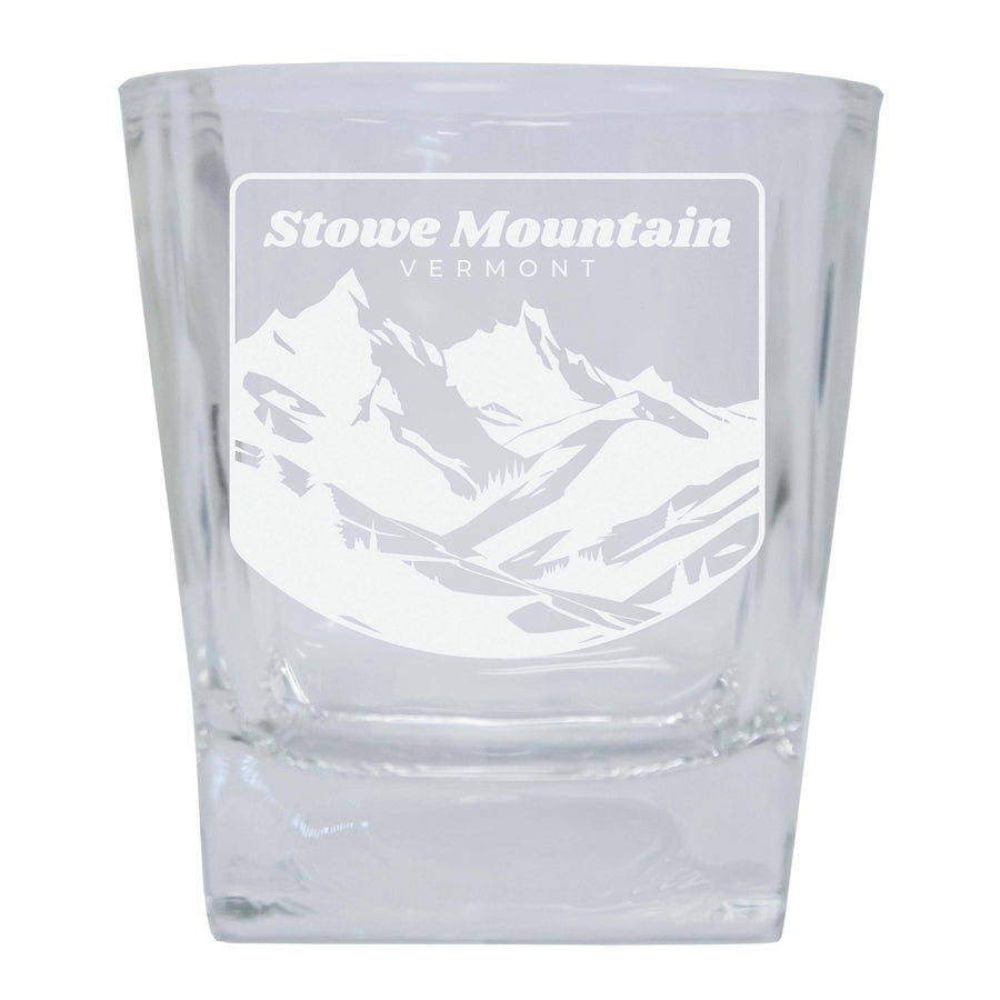 Stowe Mountain Vermont Souvenir 10 oz Engraved Whiskey Glass Rocks Glass Image 1