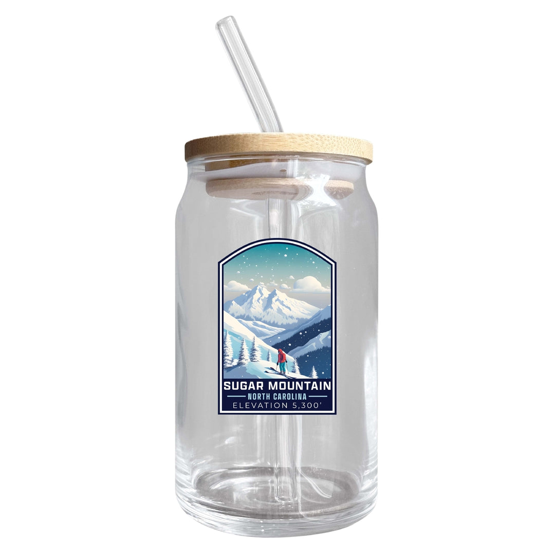 Sugar Mountain North Carolina Design B Souvenir 12 oz Beer Can Glass Image 1