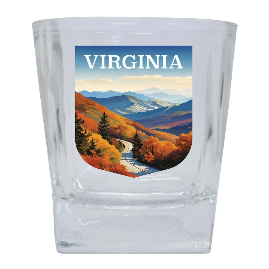 Virginia Design A Souvenir 10 oz Whiskey Glass Rocks Glass Image 1