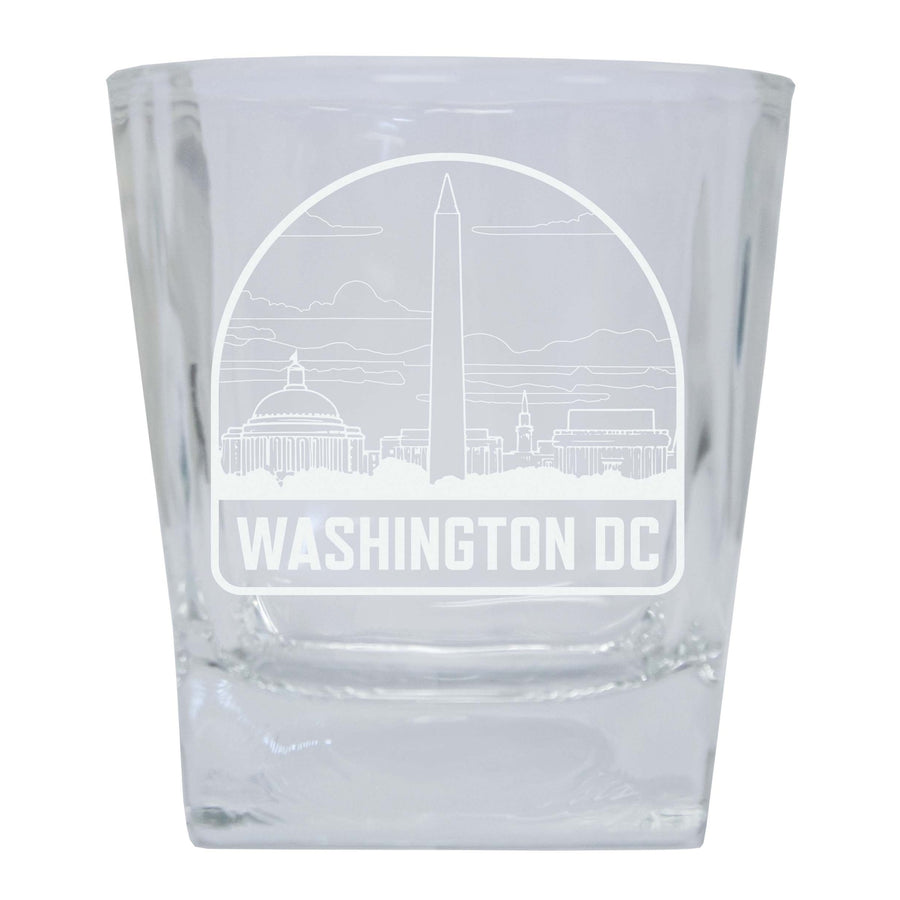 Washington DC Souvenir 10 oz Engraved Whiskey Glass Rocks Glass Image 1