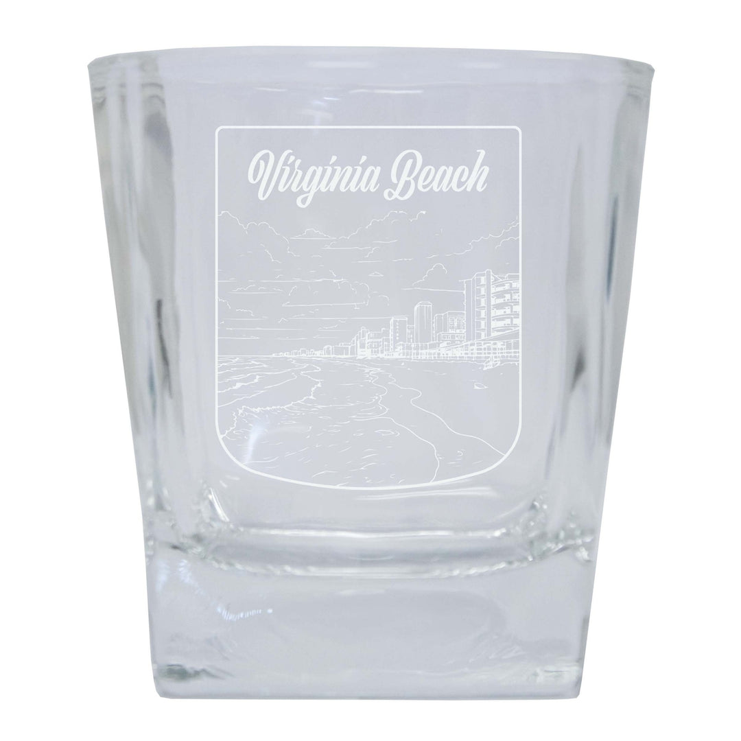 Virginia Beach Virginia Souvenir 10 oz Engraved Whiskey Glass Rocks Glass Image 1