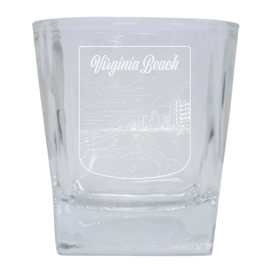 Virginia Beach Virginia Souvenir 10 oz Engraved Whiskey Glass Rocks Glass Image 1