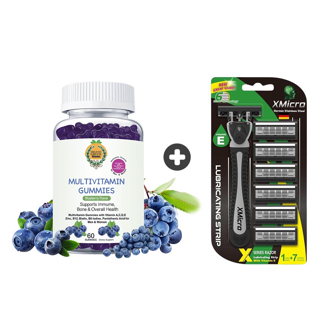 Organic Greek Multivitamin Gummies and XMicro Razors For Men and Women 1 Razor Image 1