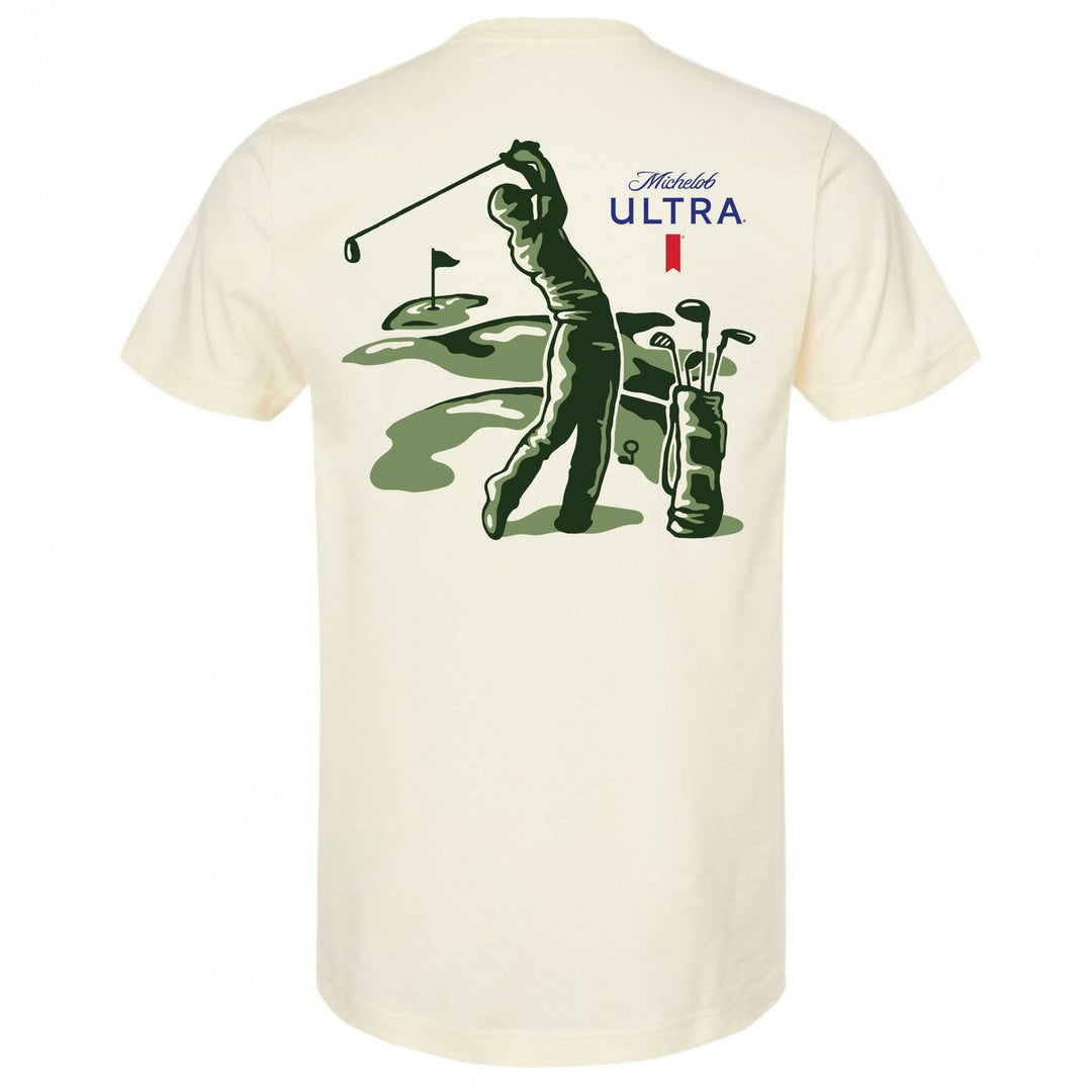 Michelob Ultra Golfing Hole In One Front and Back Print T-Shirt Image 3