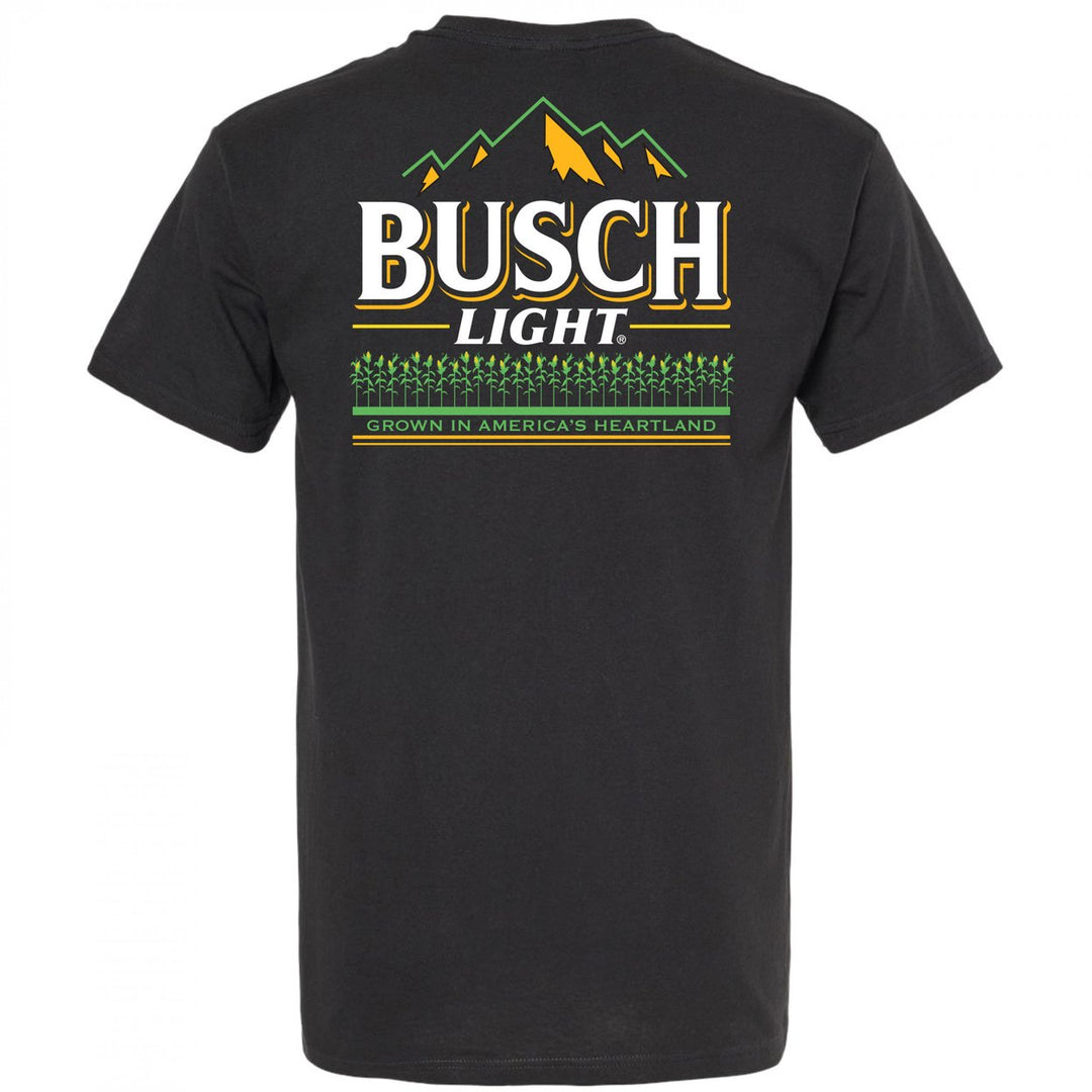 Busch Light Corn Field White Text Front And Back T-Shirt Image 3