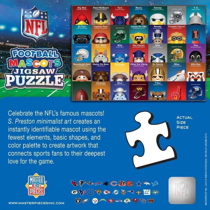 NFL Mascots 100 Piece Jigsaw Puzzle Image 3