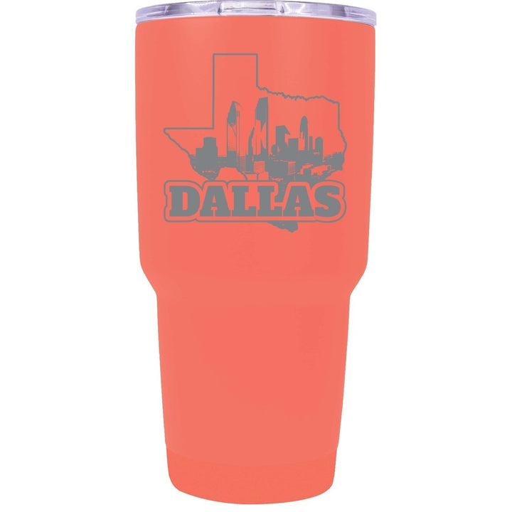 Dallas Texas Souvenir 24 oz Engraved Insulated Stainless Steel Tumbler Image 1