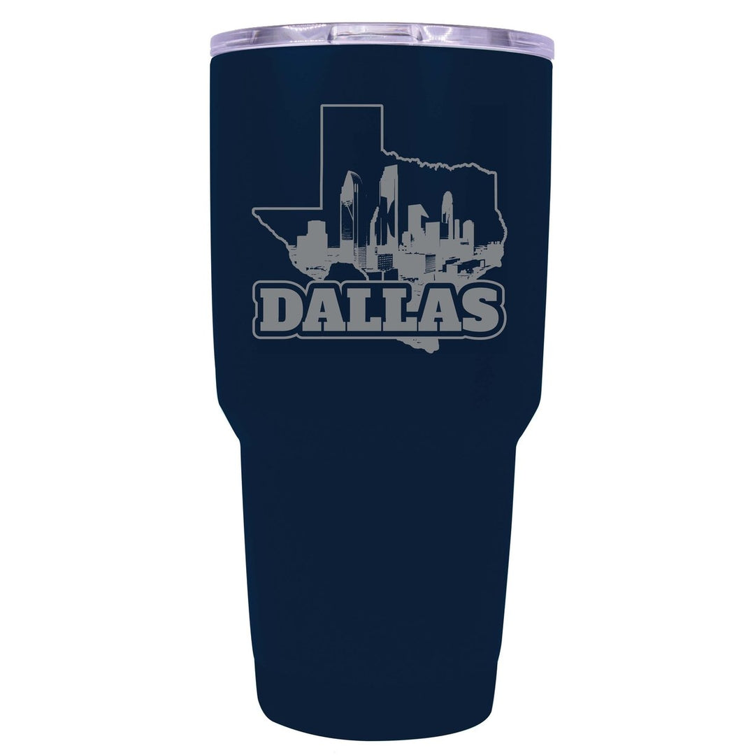 Dallas Texas Souvenir 24 oz Engraved Insulated Stainless Steel Tumbler Image 1