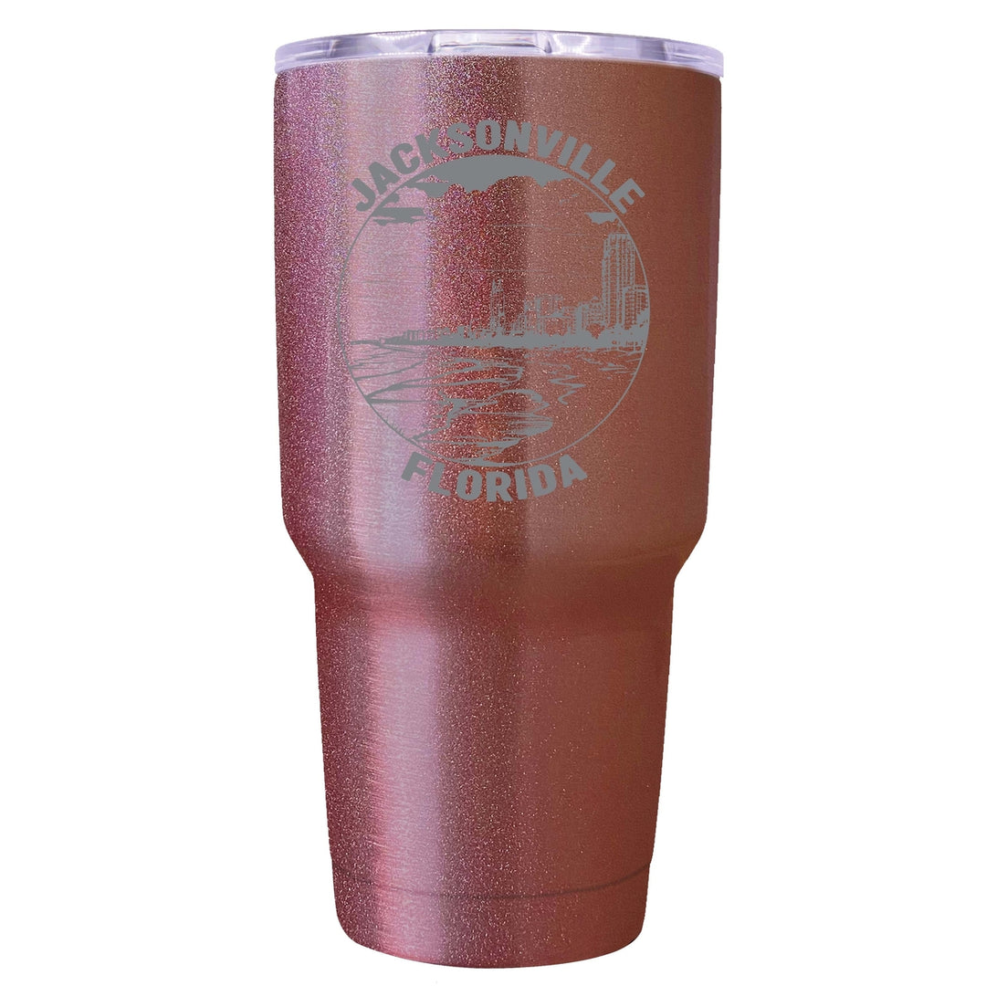 Jacksonville Florida Souvenir 24 oz Engraved Insulated Stainless Steel Tumbler Image 1