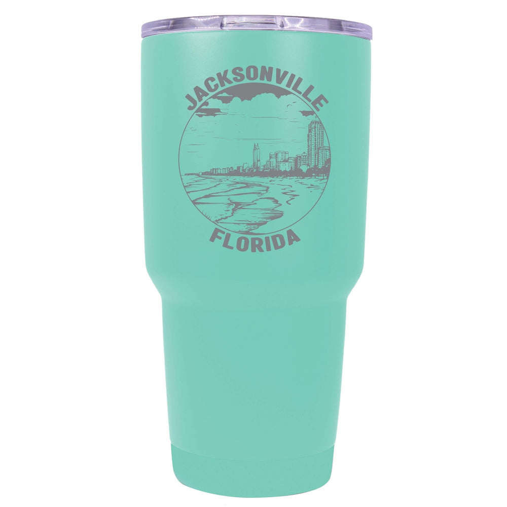 Jacksonville Florida Souvenir 24 oz Engraved Insulated Stainless Steel Tumbler Image 2