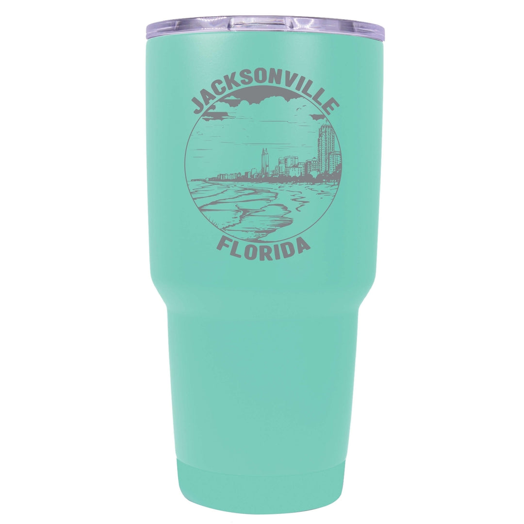 Jacksonville Florida Souvenir 24 oz Engraved Insulated Stainless Steel Tumbler Image 2