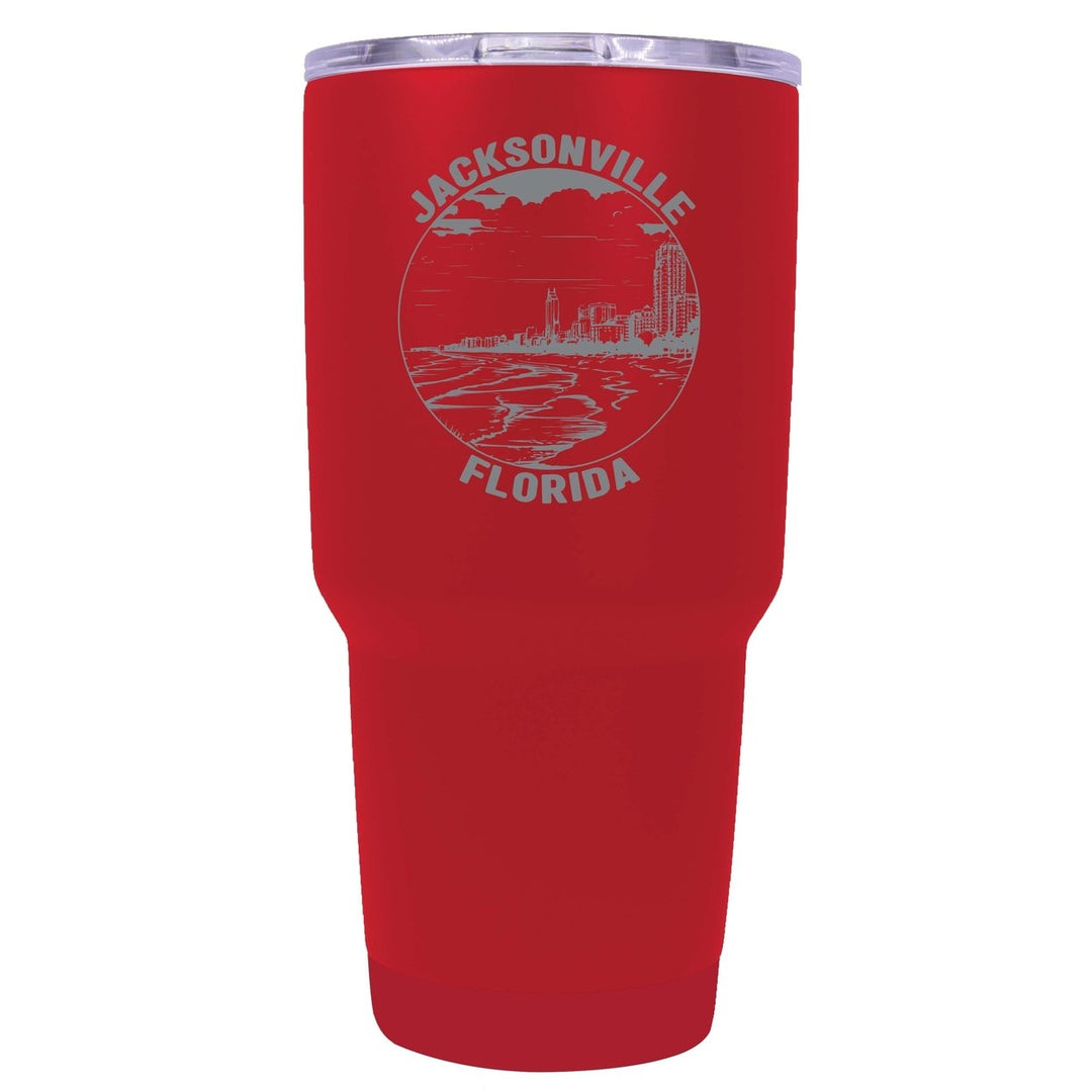 Jacksonville Florida Souvenir 24 oz Engraved Insulated Stainless Steel Tumbler Image 1