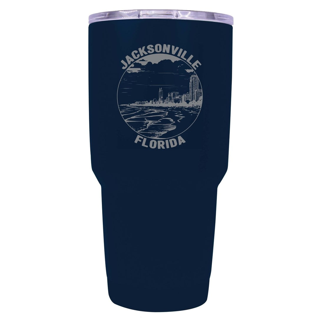 Jacksonville Florida Souvenir 24 oz Engraved Insulated Stainless Steel Tumbler Image 1