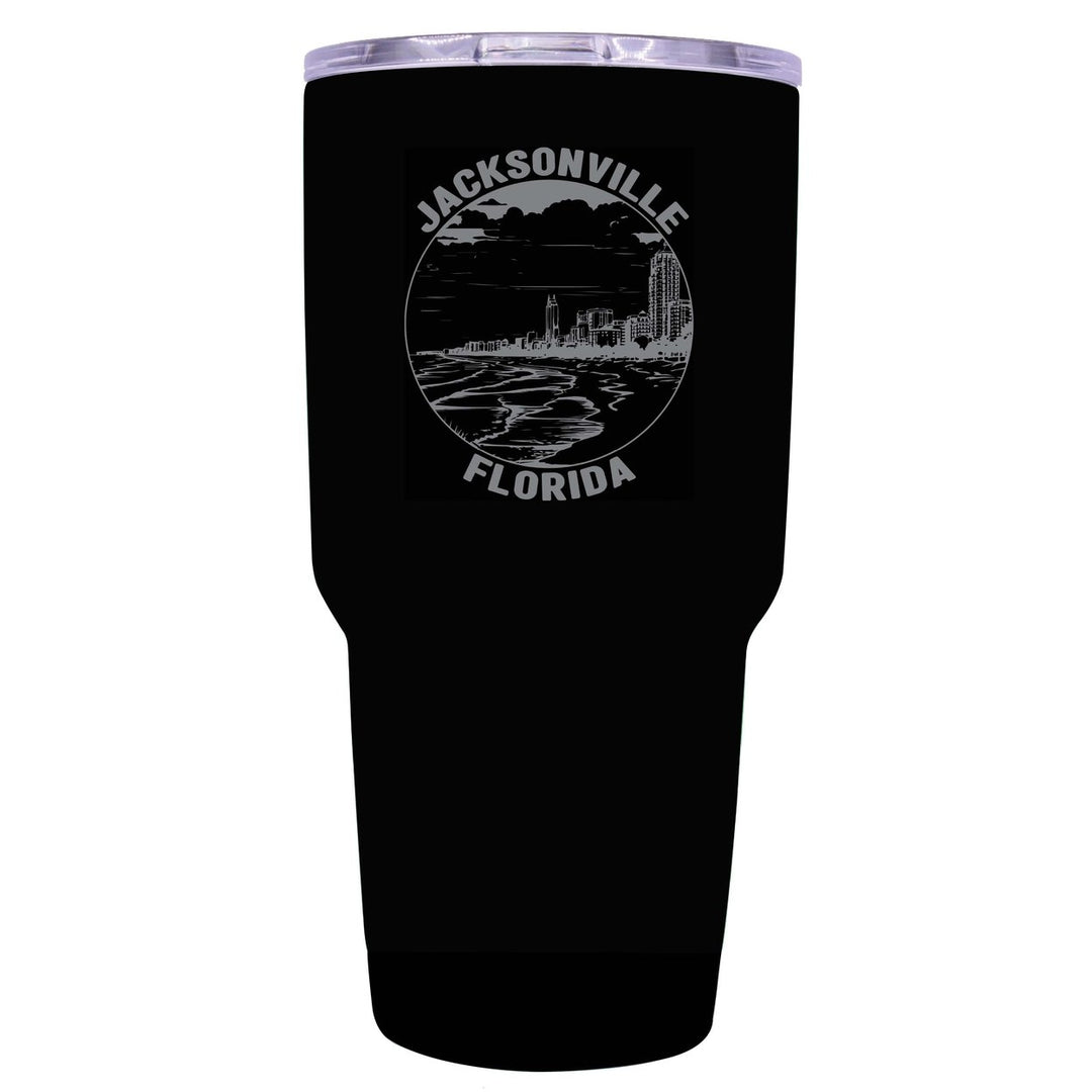 Jacksonville Florida Souvenir 24 oz Engraved Insulated Stainless Steel Tumbler Image 1