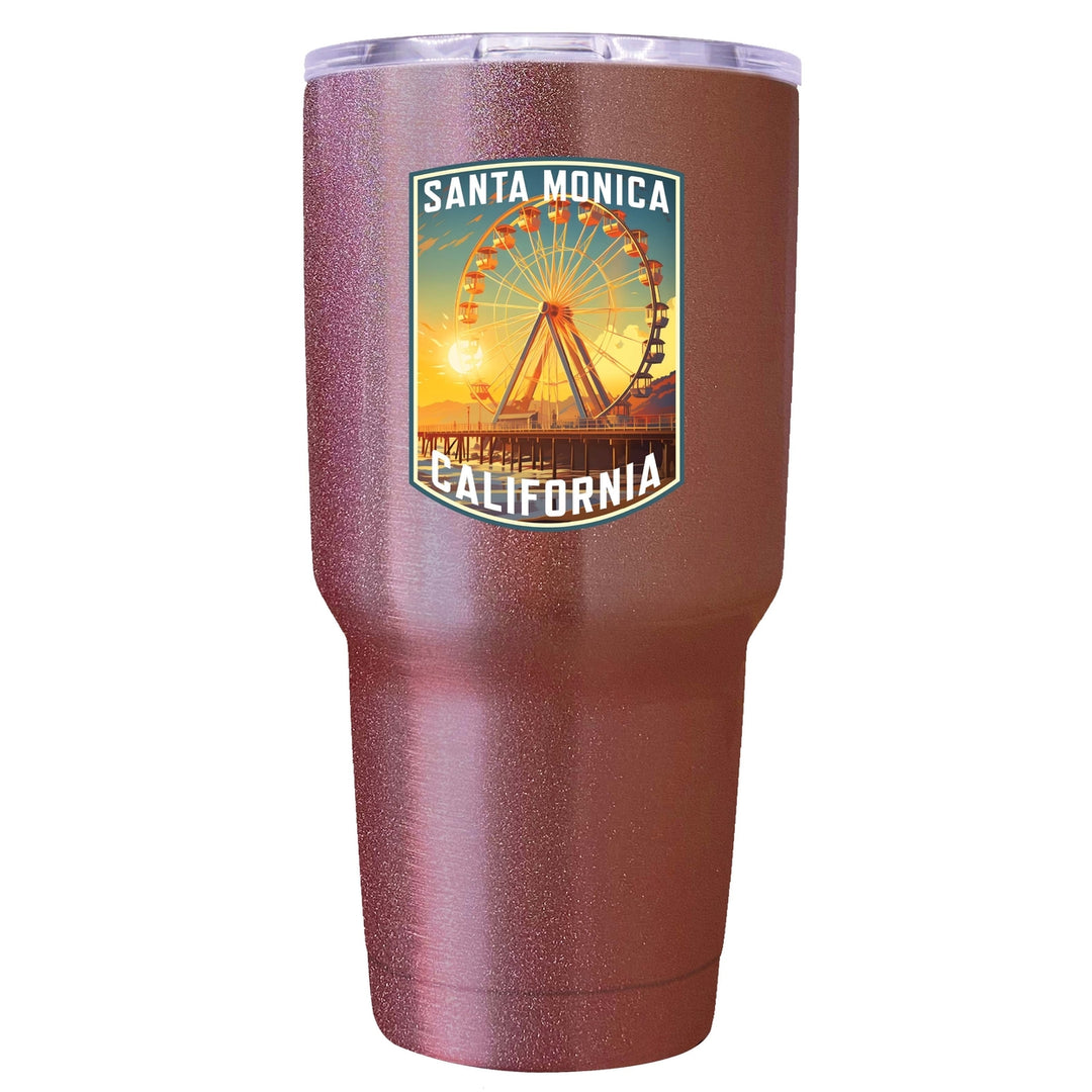 Santa Monica California Design C Souvenir 24 oz Insulated Stainless Steel Tumbler Image 9