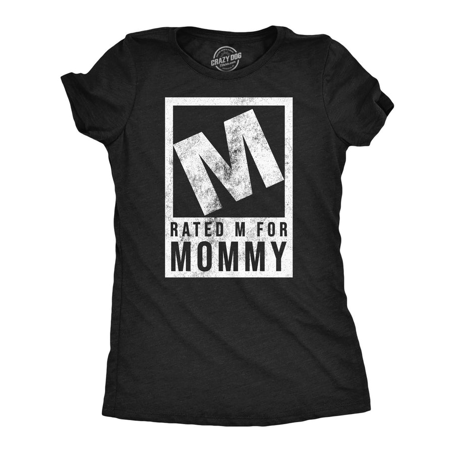 Womens Funny T Shirts Rated M For Mommy Sarcastic Video Game Graphic Tee For Ladies Image 1