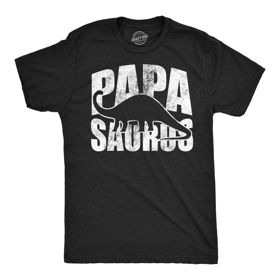 Mens Papasaurus Funny T Shirts Awesome Fathers Day Dino Graphic Tee For Dads Image 1