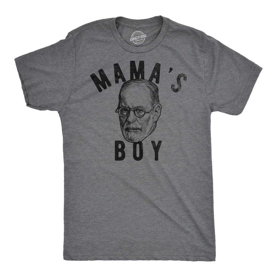 Mens Funny T Shirts Mamas Boy Frued Sarcastic Graphic Tee For Men Image 1