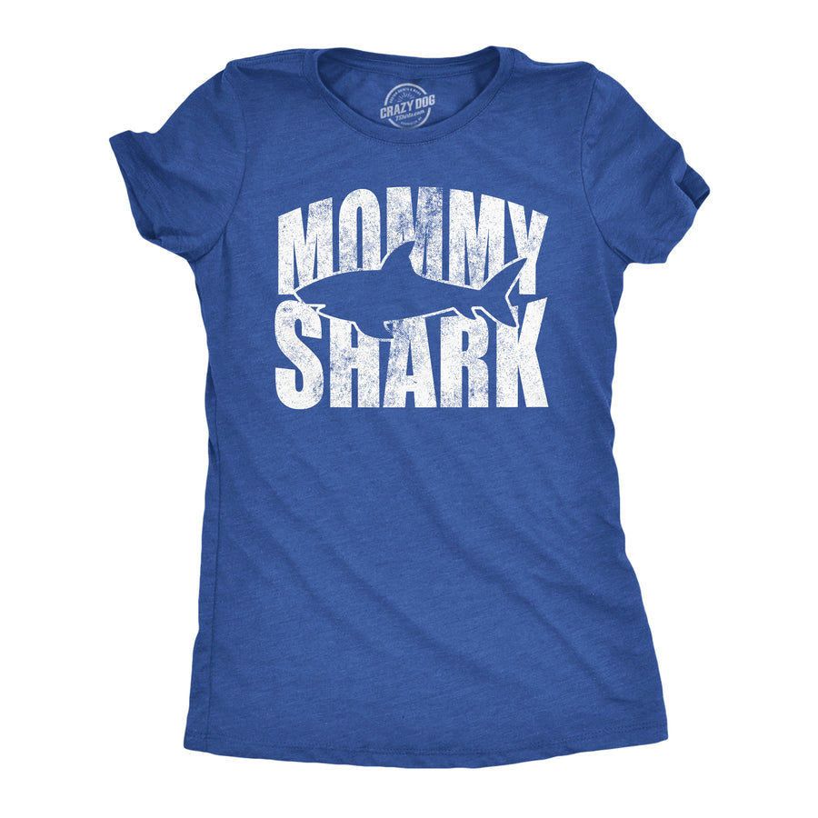Womens Funny T Shirts Mommy Shark Cute Mothers Day Tee For Moms Image 1
