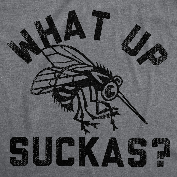 Mens What Up Suckas Funny T Shirt Sarcasitc Mosquito Graphic Tee For Men Image 2