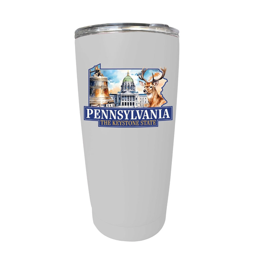 Pennsylvania Design D Souvenir 16 oz Insulated Tumbler STAINLESS STEEL Image 2