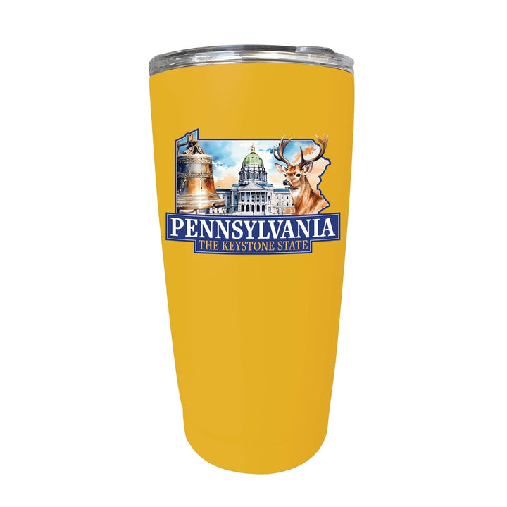 Pennsylvania Design D Souvenir 16 oz Insulated Tumbler STAINLESS STEEL Image 3