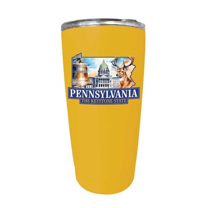 Pennsylvania Design D Souvenir 16 oz Insulated Tumbler STAINLESS STEEL Image 1