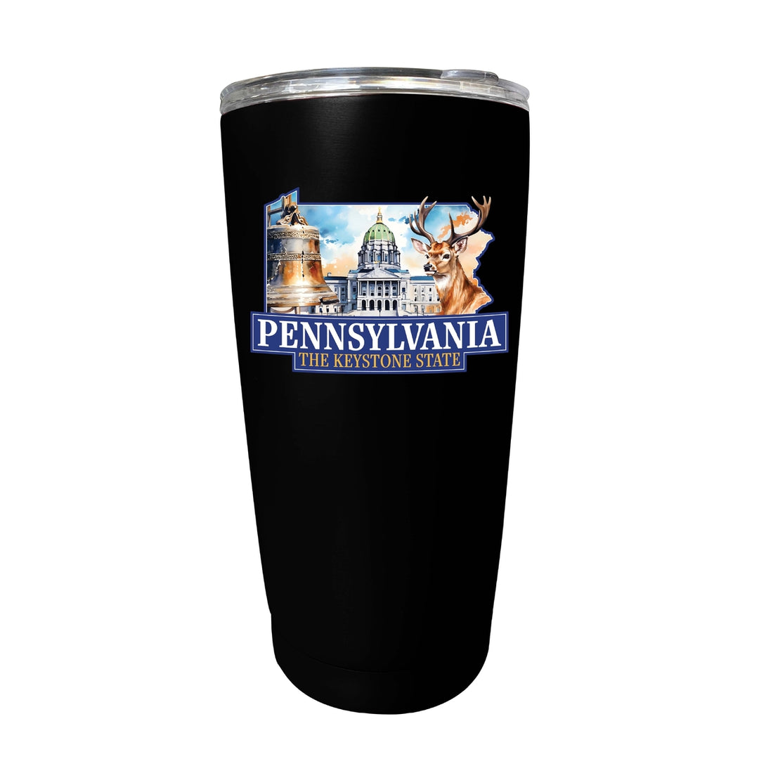 Pennsylvania Design D Souvenir 16 oz Insulated Tumbler STAINLESS STEEL Image 4