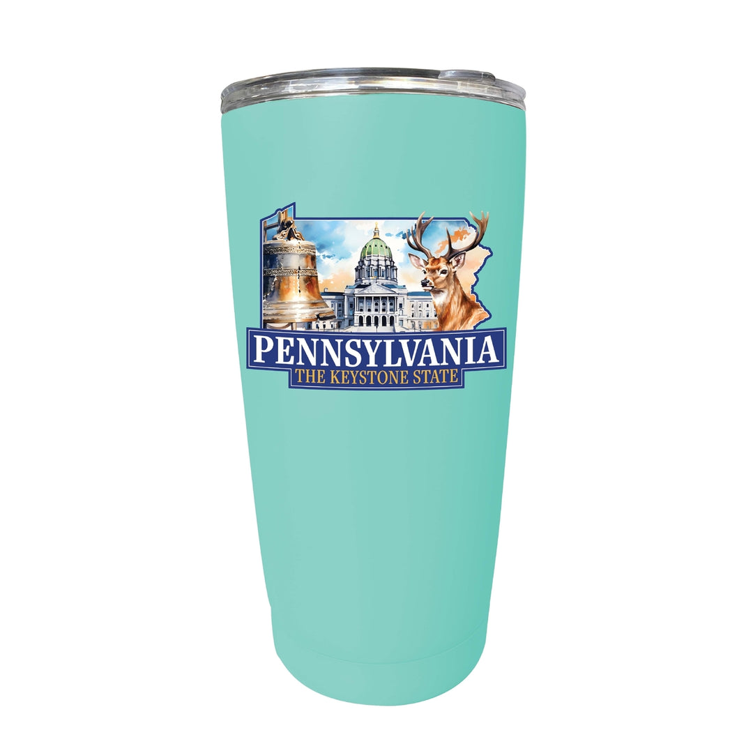 Pennsylvania Design D Souvenir 16 oz Insulated Tumbler STAINLESS STEEL Image 4