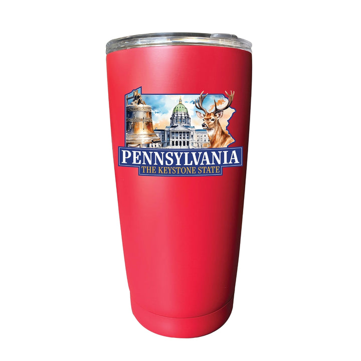 Pennsylvania Design D Souvenir 16 oz Insulated Tumbler STAINLESS STEEL Image 6