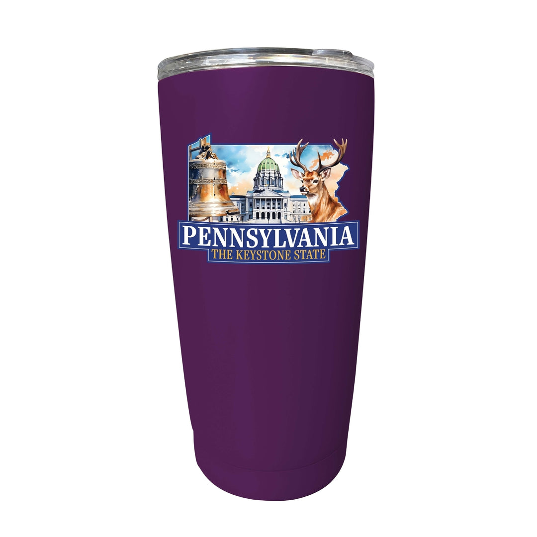 Pennsylvania Design D Souvenir 16 oz Insulated Tumbler STAINLESS STEEL Image 7