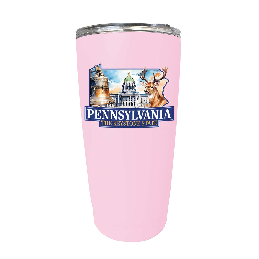 Pennsylvania Design D Souvenir 16 oz Insulated Tumbler STAINLESS STEEL Image 8