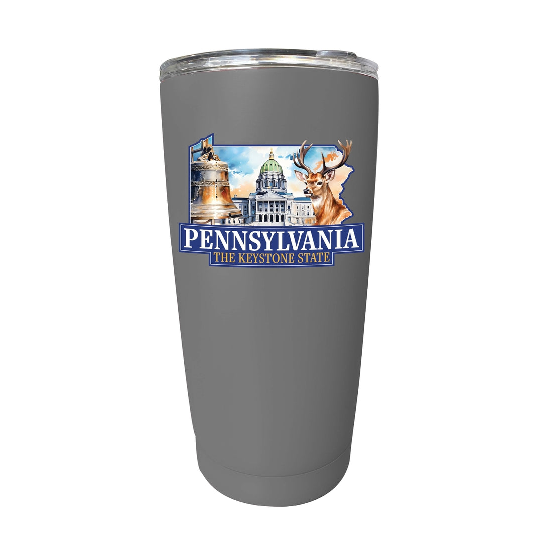 Pennsylvania Design D Souvenir 16 oz Insulated Tumbler STAINLESS STEEL Image 10