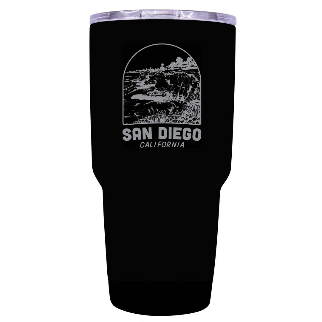 San Diego California Souvenir 24 oz Engraved Insulated Stainless Steel Tumbler Image 2