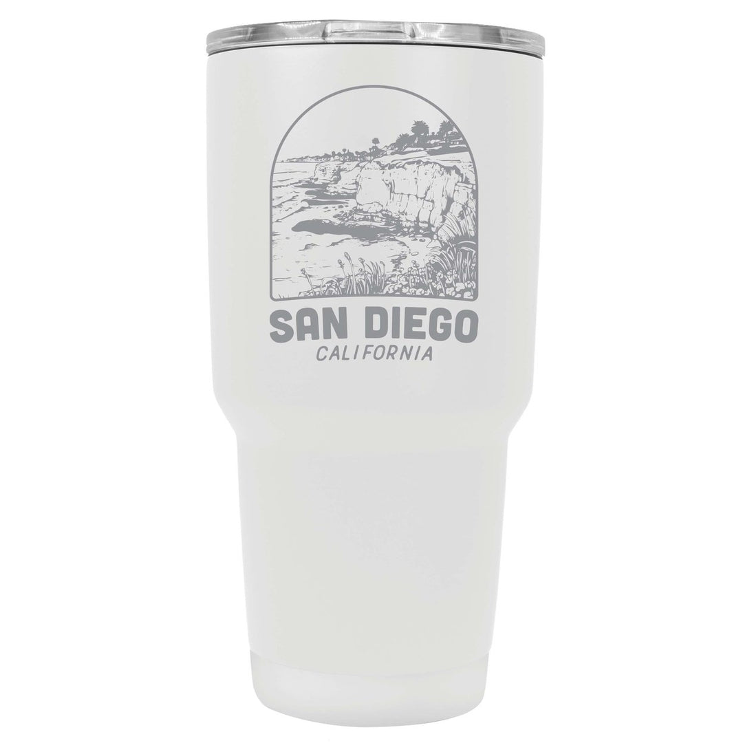 San Diego California Souvenir 24 oz Engraved Insulated Stainless Steel Tumbler Image 1