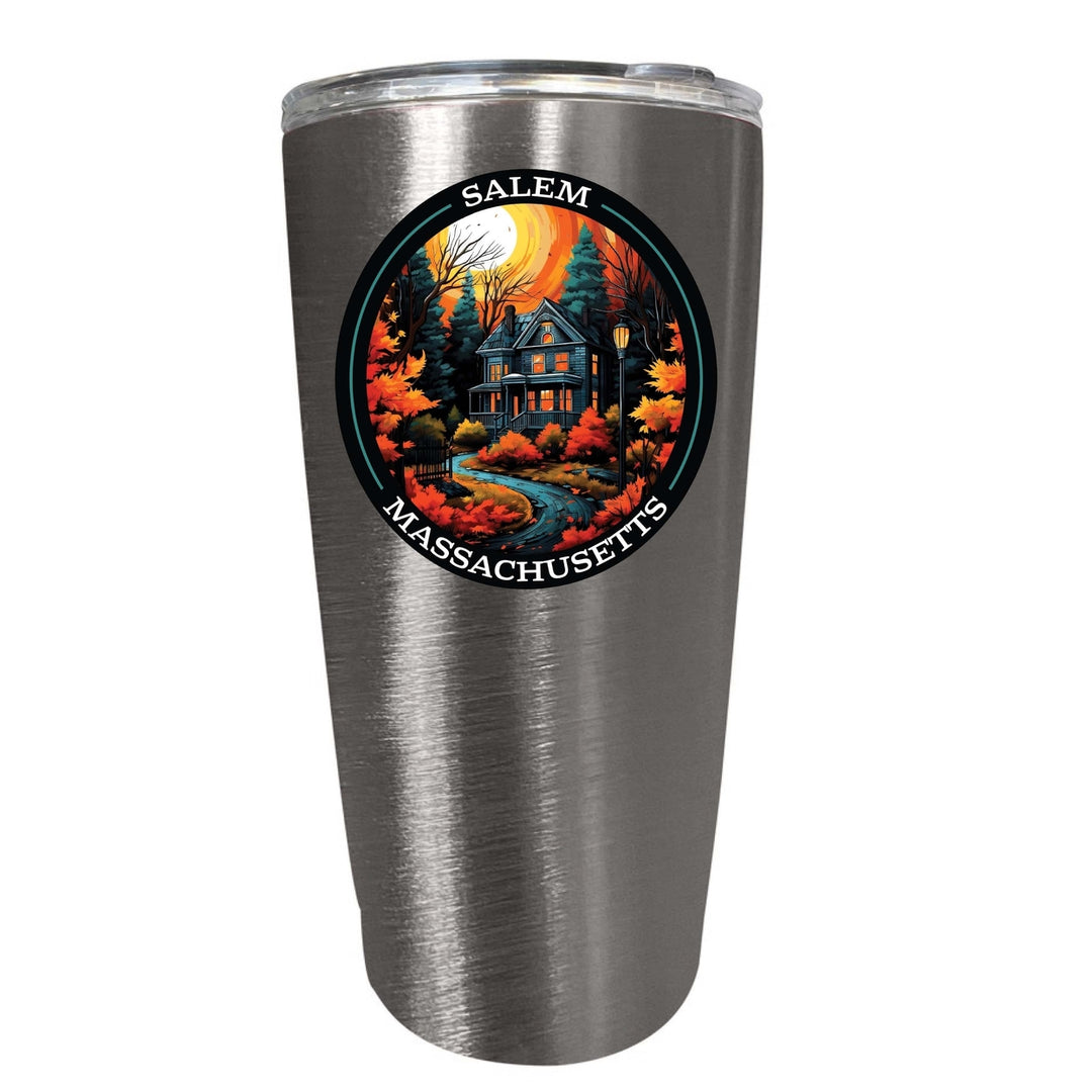 Salem Massachussettes Design B Souvenir 16 oz Insulated Tumbler STAINLESS STEEL Image 1