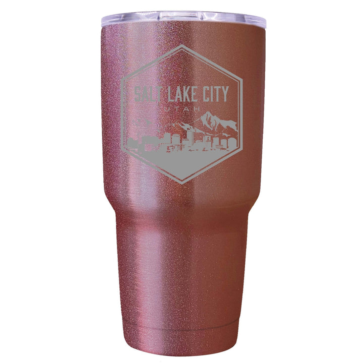 Salt Lake City Utah Souvenir 24 oz Engraved Insulated Stainless Steel Tumbler Image 3