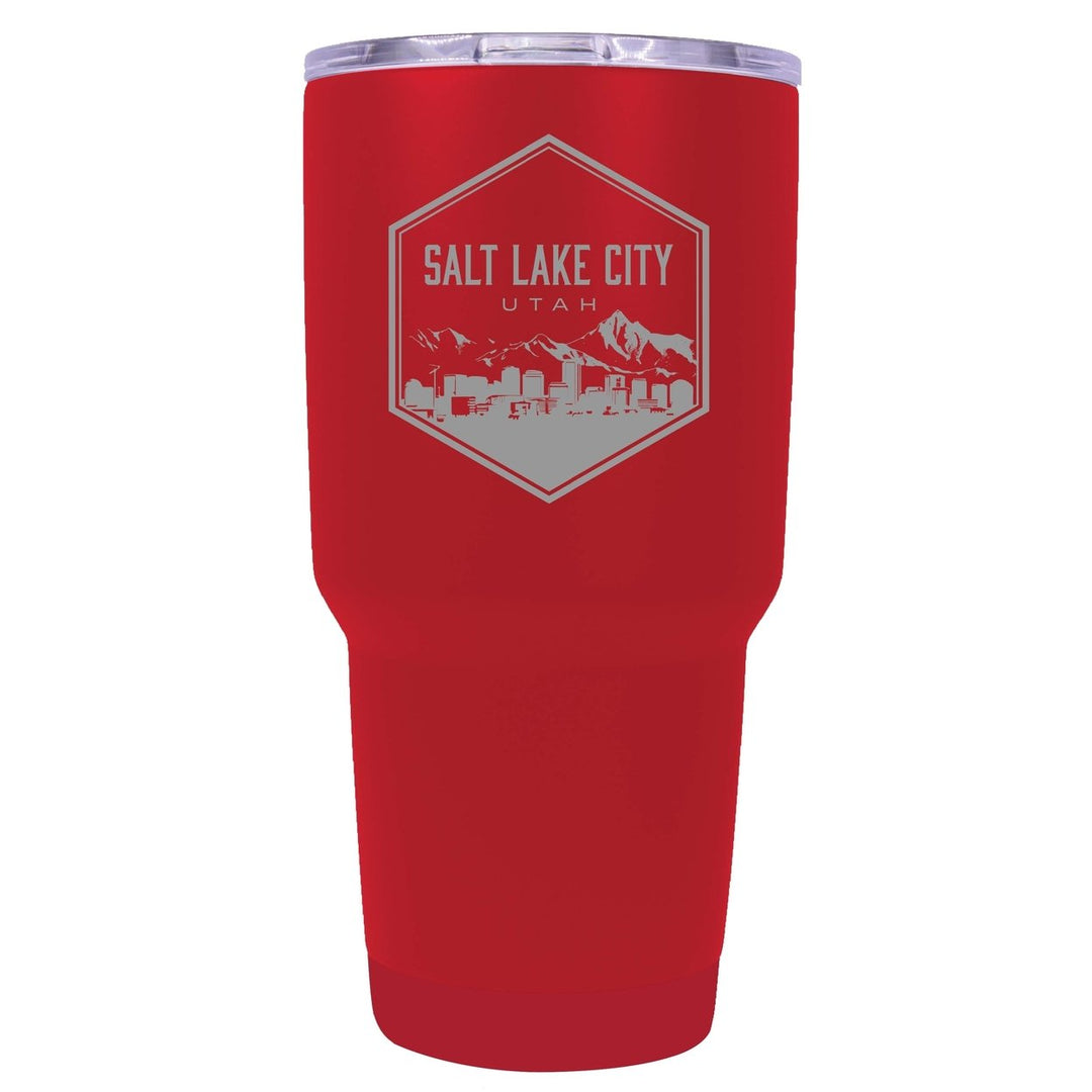 Salt Lake City Utah Souvenir 24 oz Engraved Insulated Stainless Steel Tumbler Image 1