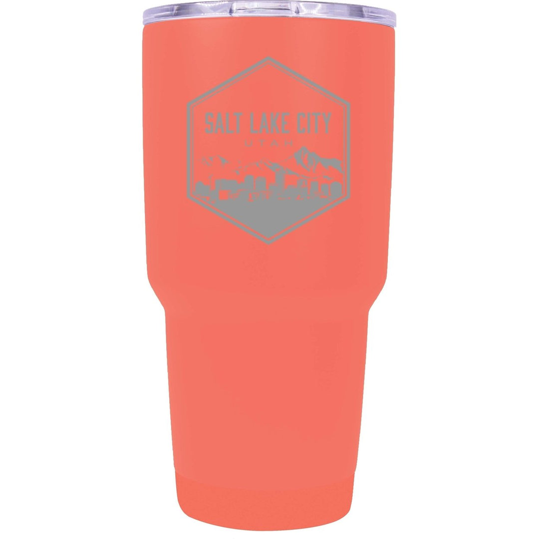 Salt Lake City Utah Souvenir 24 oz Engraved Insulated Stainless Steel Tumbler Image 1