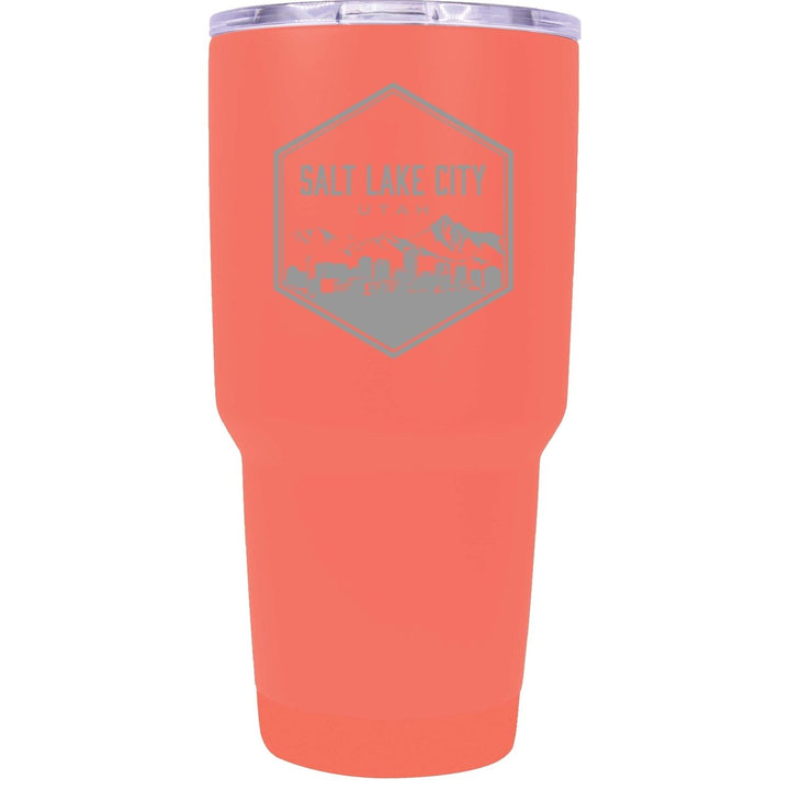 Salt Lake City Utah Souvenir 24 oz Engraved Insulated Stainless Steel Tumbler Image 1