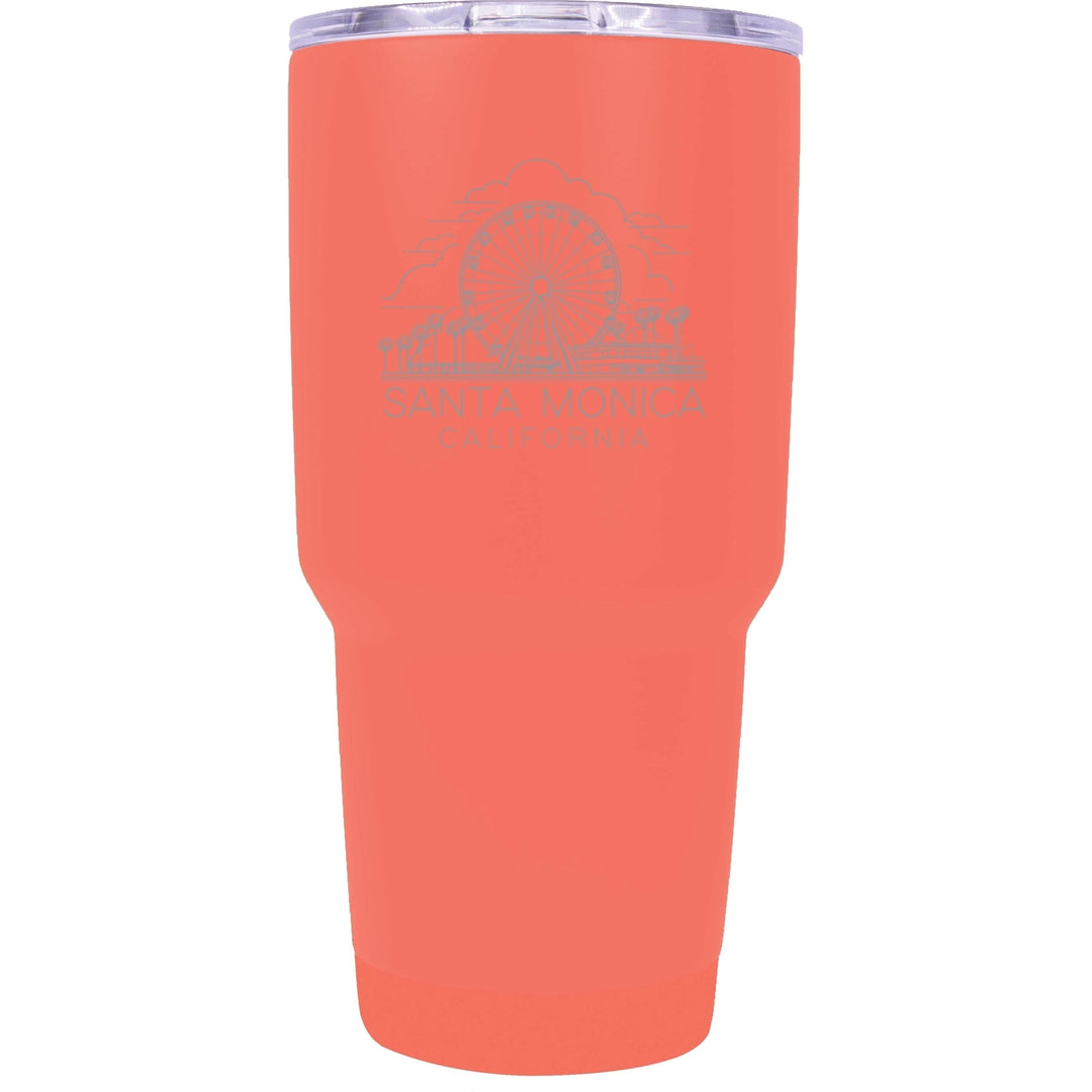 Santa Monica California Souvenir 24 oz Engraved Insulated Stainless Steel Tumbler Image 1