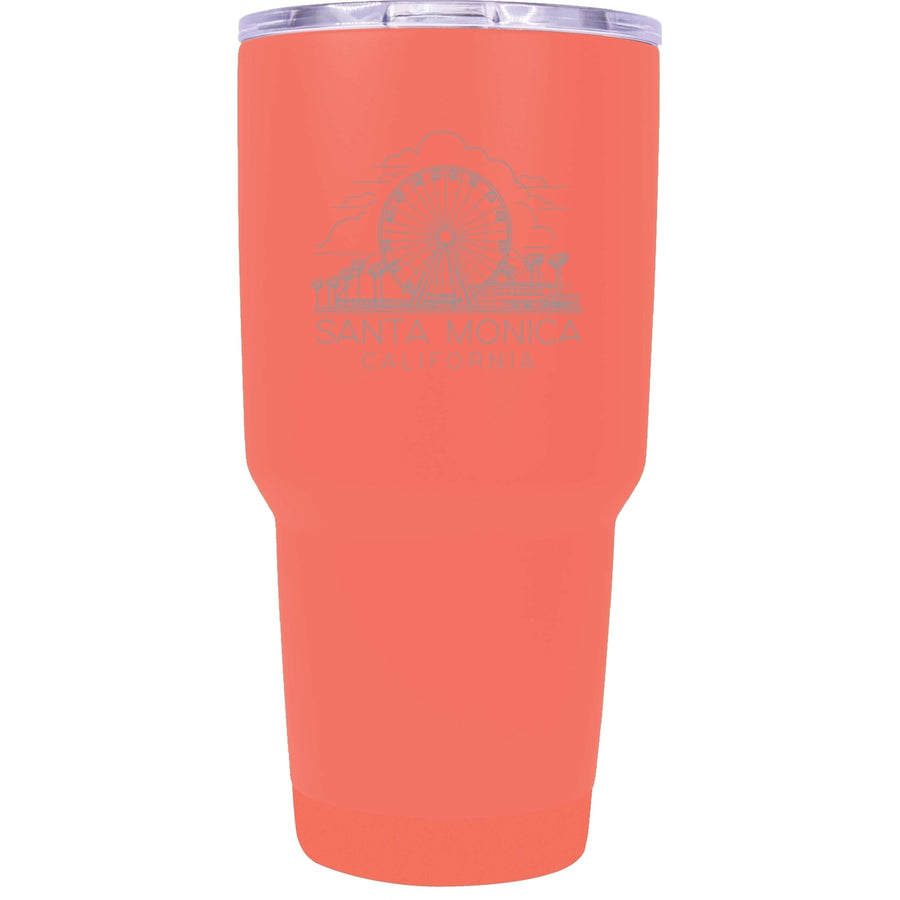 Santa Monica California Souvenir 24 oz Engraved Insulated Stainless Steel Tumbler Image 1