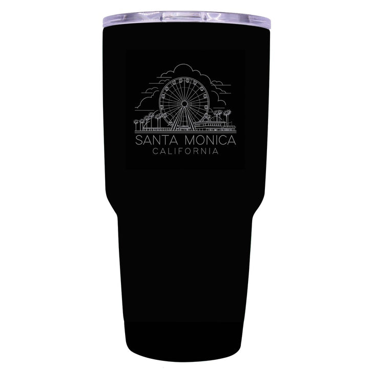 Santa Monica California Souvenir 24 oz Engraved Insulated Stainless Steel Tumbler Image 1