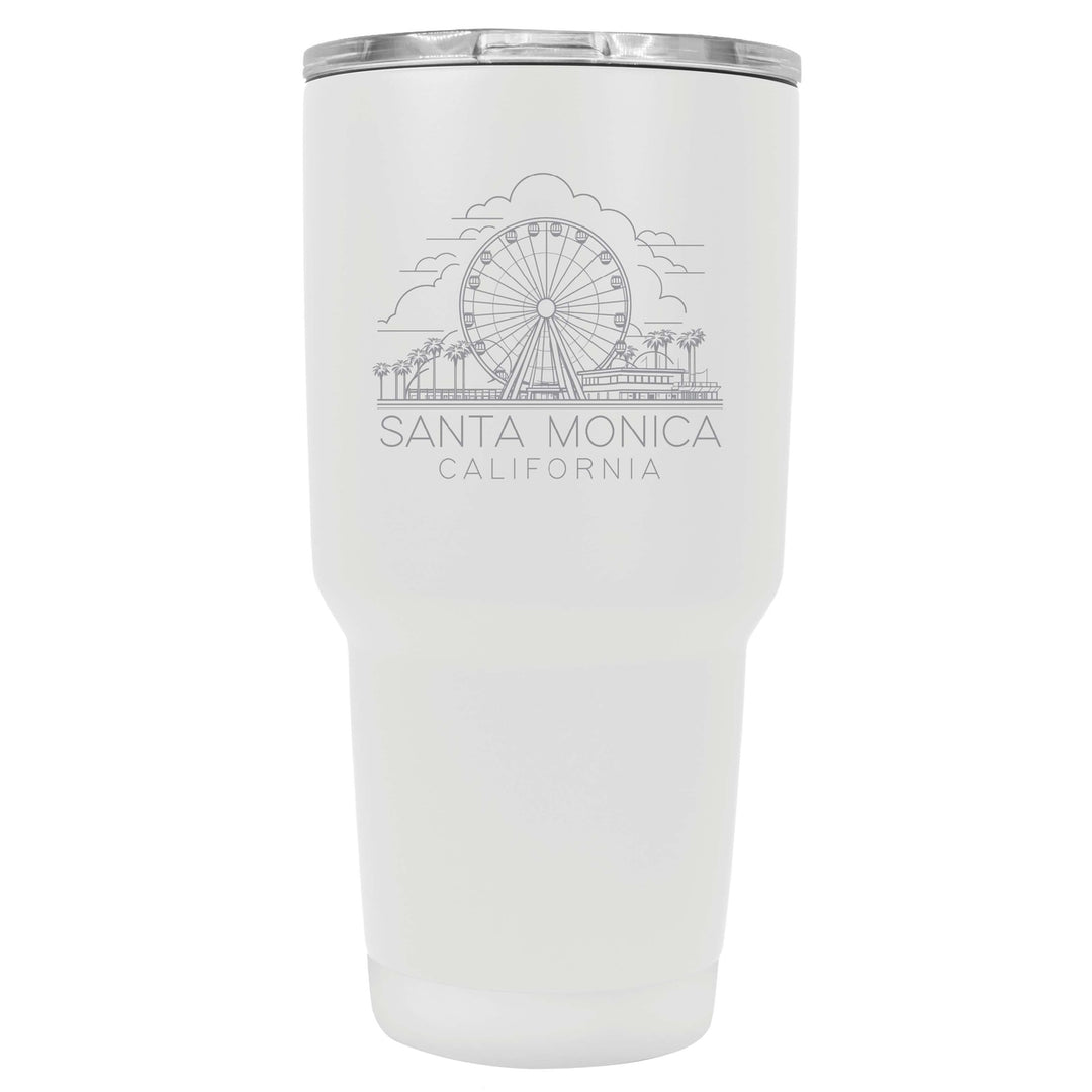 Santa Monica California Souvenir 24 oz Engraved Insulated Stainless Steel Tumbler Image 3